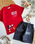 Mickey Mouse Red Cotton Short Set