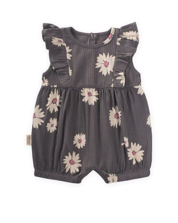 Ruffle Shorts Jumpsuit(0-3 years)-Grey