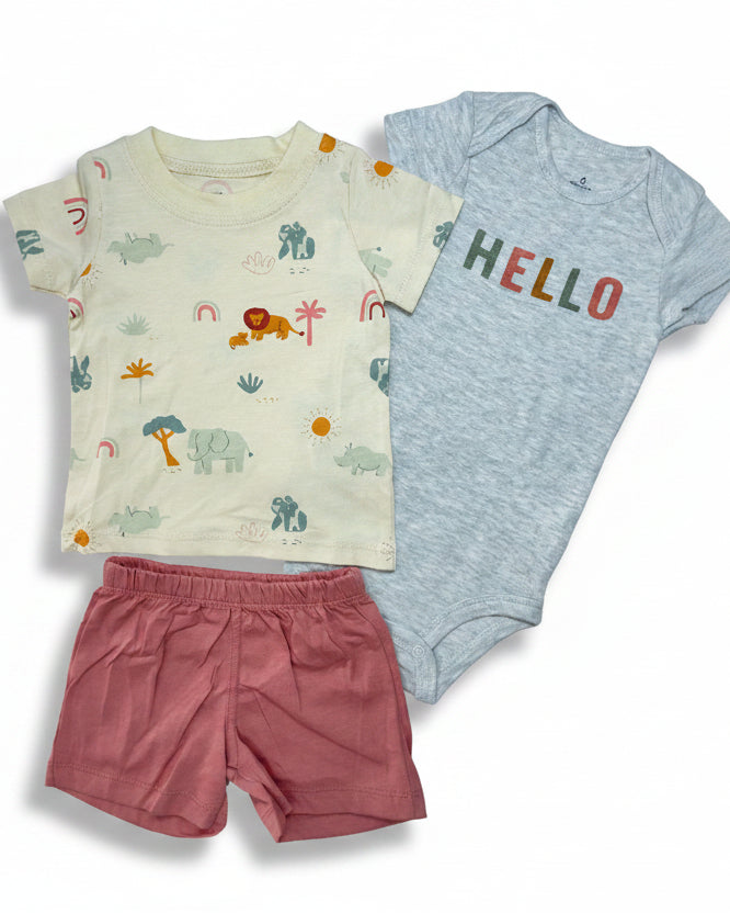 Baby Boy 3-Pcs Summer Set- Elephant