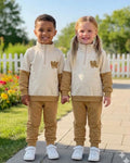 2-Piece unisex Cotton Comfort Suit-Camel (2-5 Years)