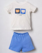 "Little Bear Club" Graphic Tee & Sky Blue Shorts Set ( 3-24 months)