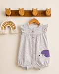 Hedgehog Print One-Piece Cotton Romper