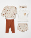 5-Piece Baby Girl Heart Print Outfit Set (3 and 6 months)