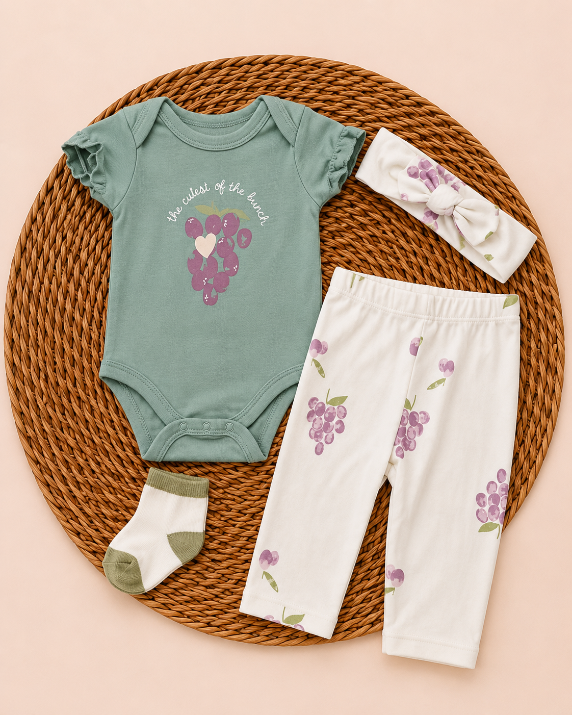 4-Piece Summer Set -purple grape (3 up to 9 months)