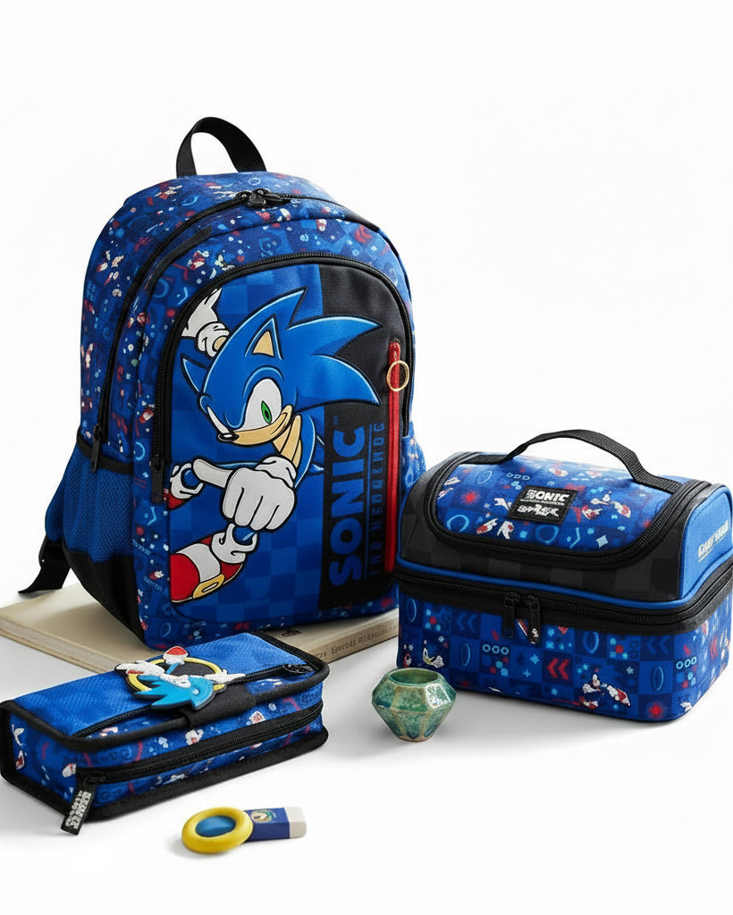 Smiggle Sonic 3-Piece School Bag Set