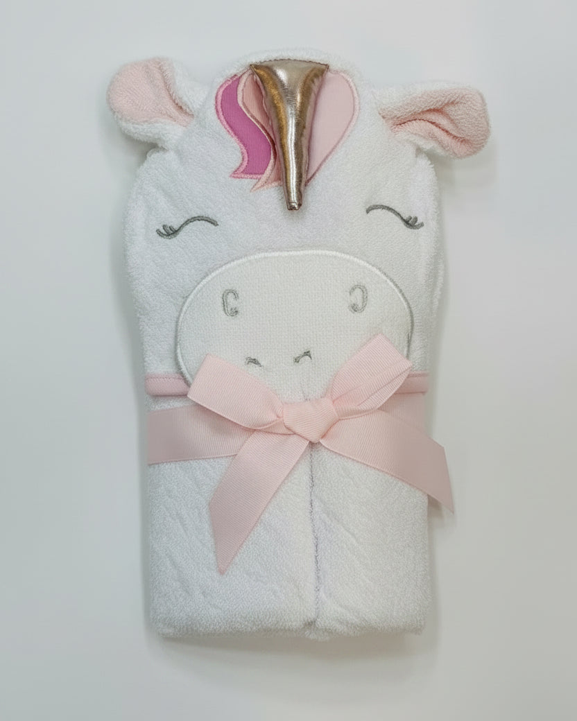 BABY GIRL HOODED BATH TOWEL-Unicorn