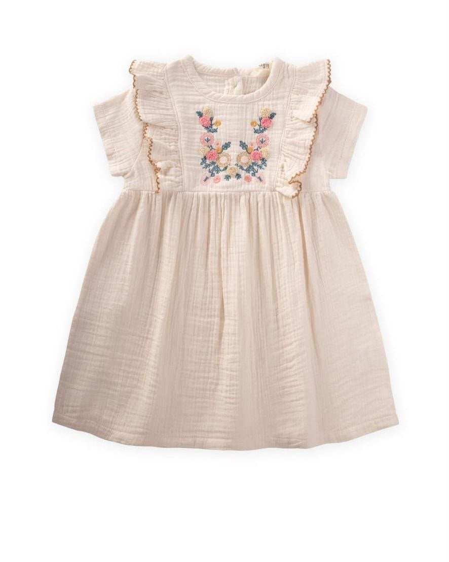 Ethnic Girl Dress-Cream