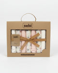 Floral Print Cotton Baby Wash Cloths (6 pcs)