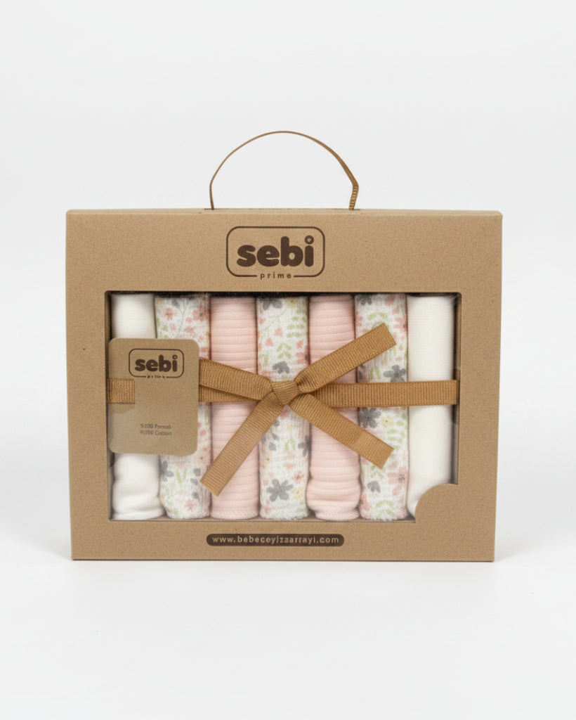 Floral Print Cotton Baby Wash Cloths (6 pcs)