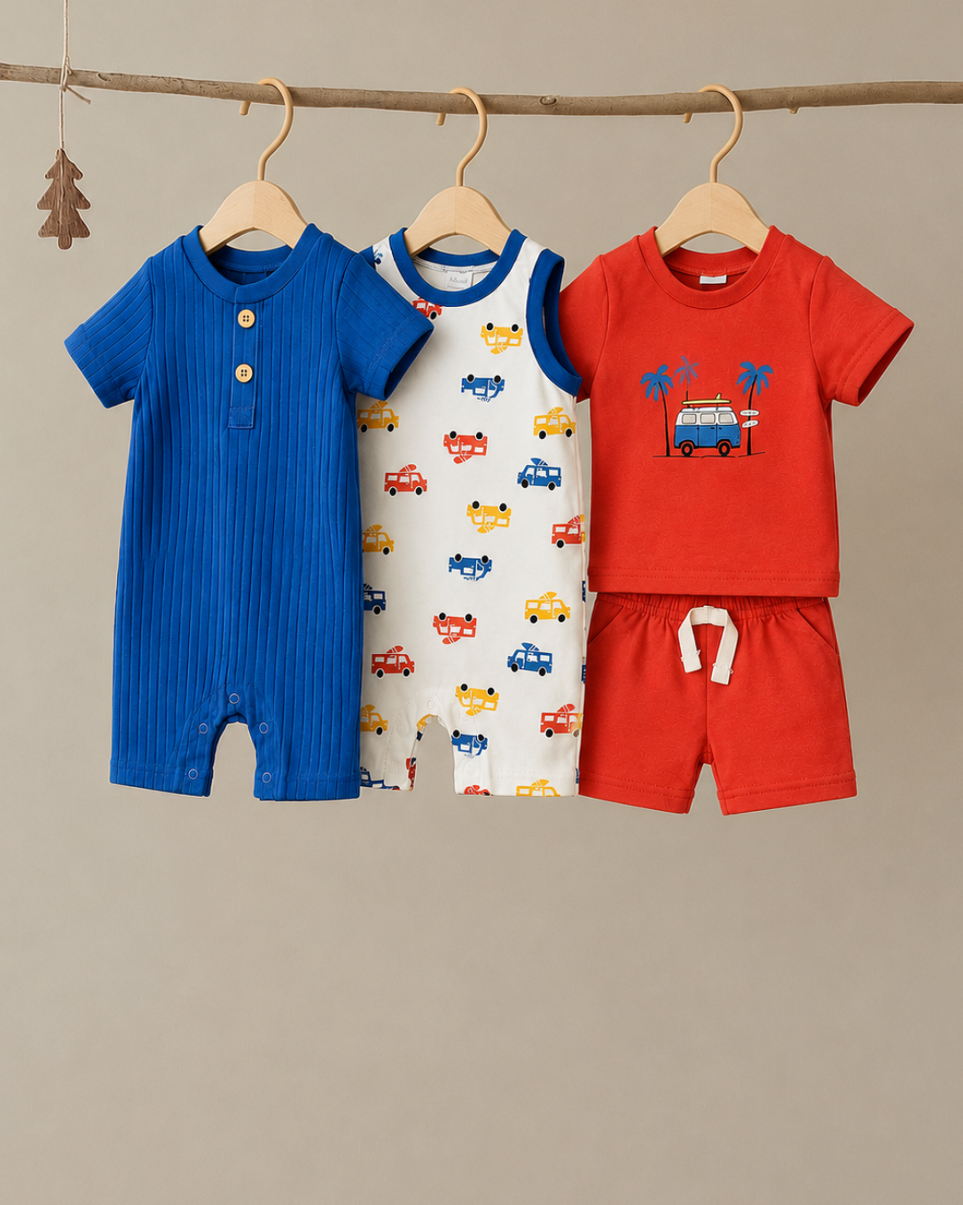 4-Piece Colored Cars Summer Set (3-18 months)