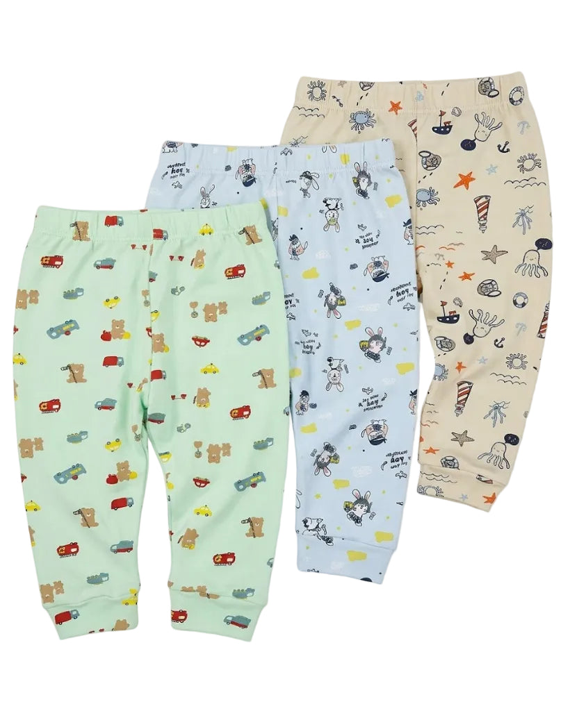 1-piece Unisex Colored Printed Pants (0-24 months)