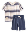 2-Piece Nautical Stripe Tee & Shorts Set (available in three colors)