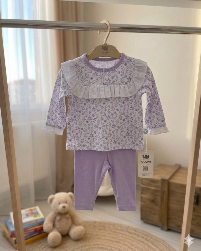 2-Pieces Cotton Set with Purple Legging (6-24 months)