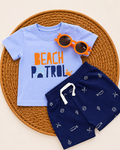 2-Piece Summer Outfit with Sunglasses-Beach(3 up to 18 months)