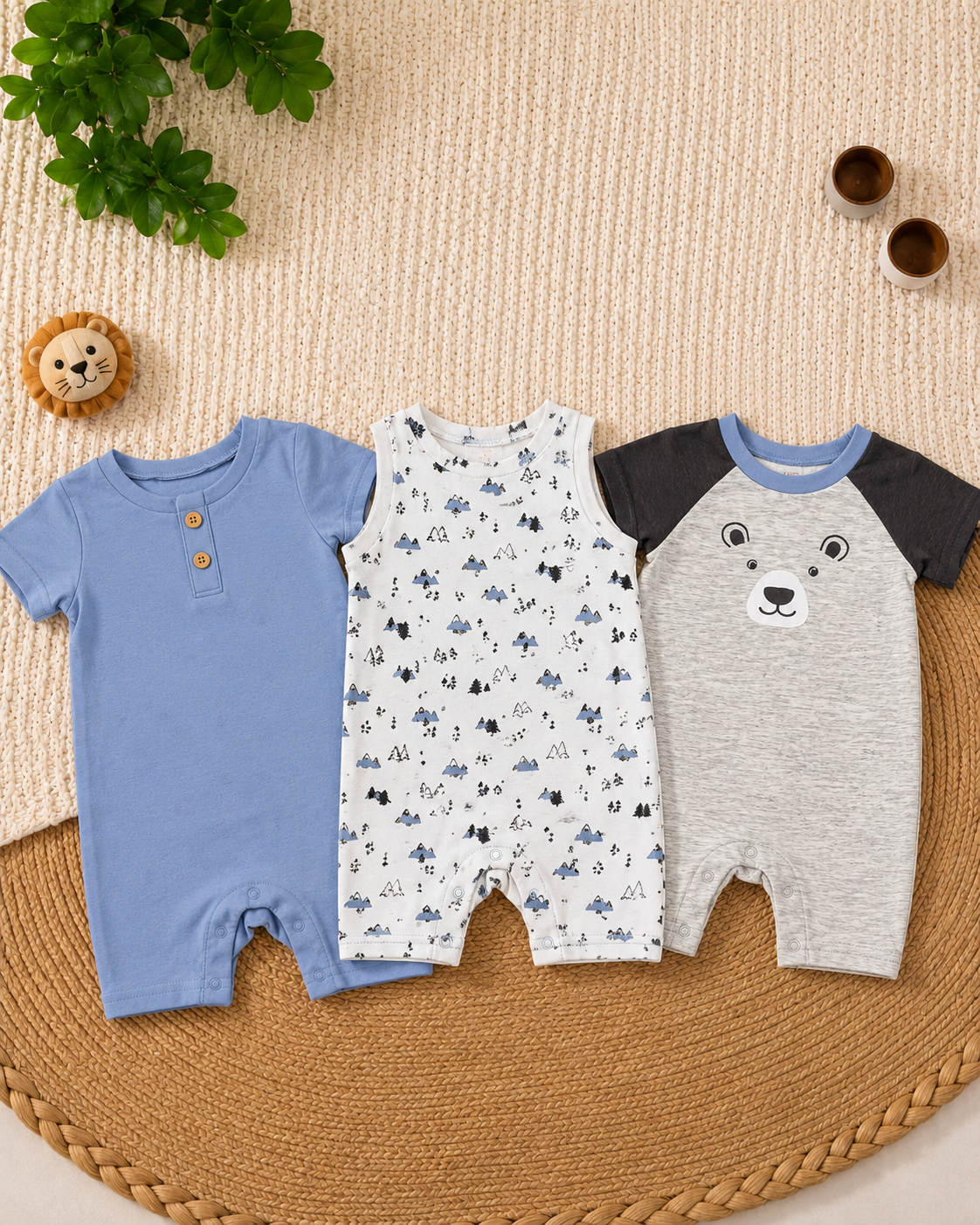 Bear 3-Piece Romper Set (3 up to 18 months)