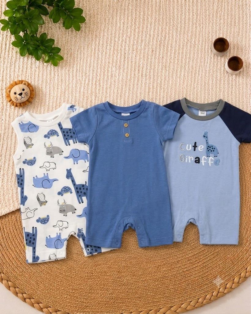 Giraffe 3-Piece Romper Set (3 up to 18 months)
