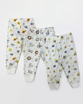 1-piece Unisex White Printed Pants (0-24 months)