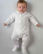 White Floral Cotton Overall