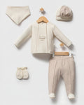 Baby Boy Beige Cotton Newborn Set (0-1 months)