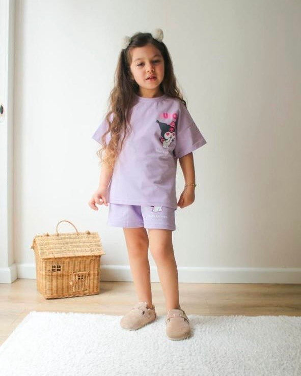 Kuromi Girl Short Set-Purple (7-8 years)