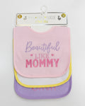 3-Pack Pink Baby Bib Set