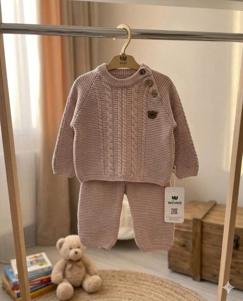 2-Piece wool Set-Pink(12-18 months)