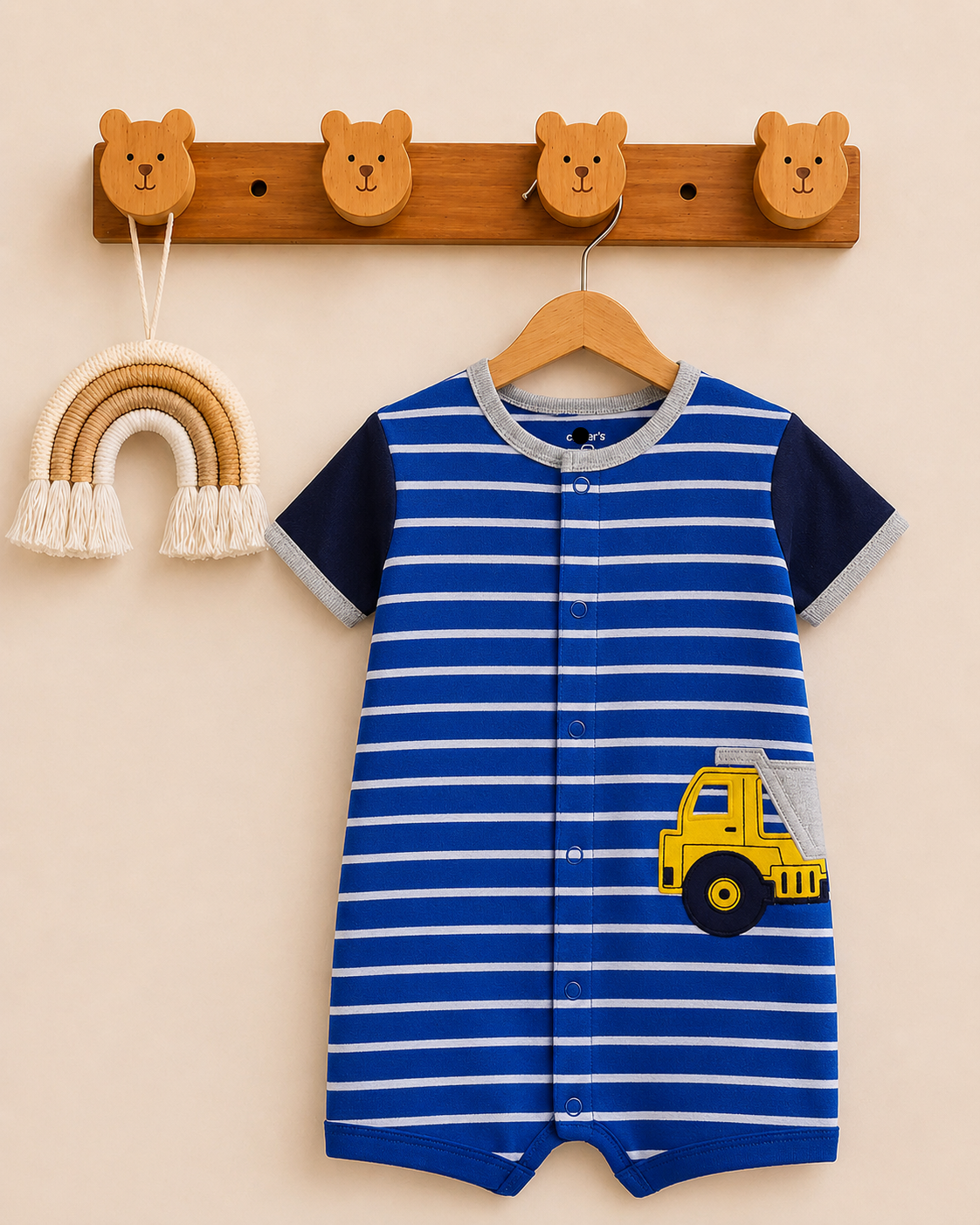 Baby Boy Truck Print Romper