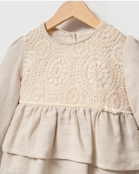 Baby Girl  Beige Color Seasonal Two-Piece Set