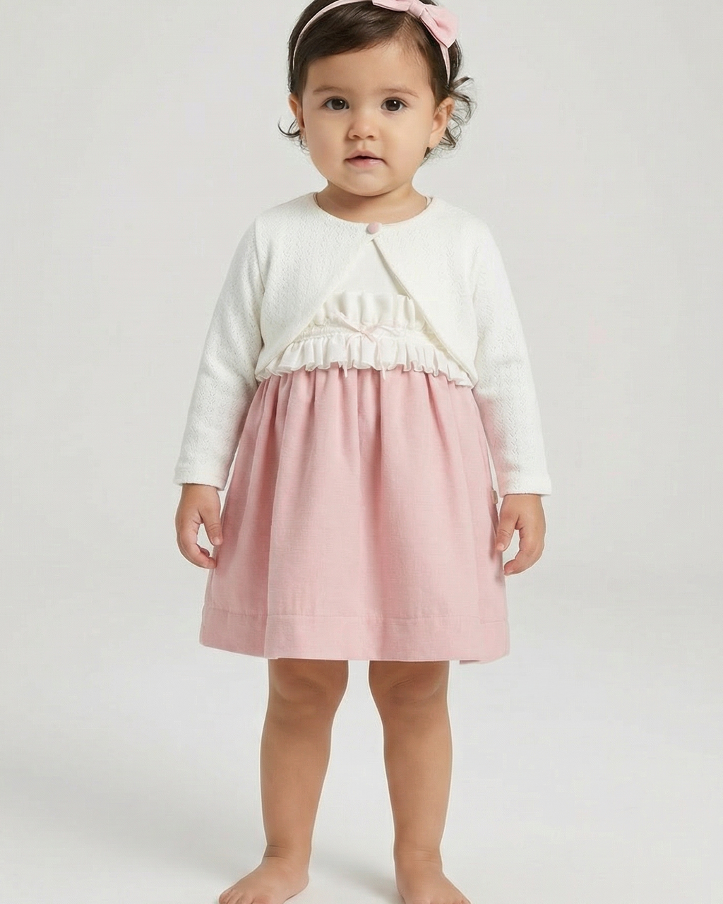 Baby Girl 3-Piece Pink Dress Set