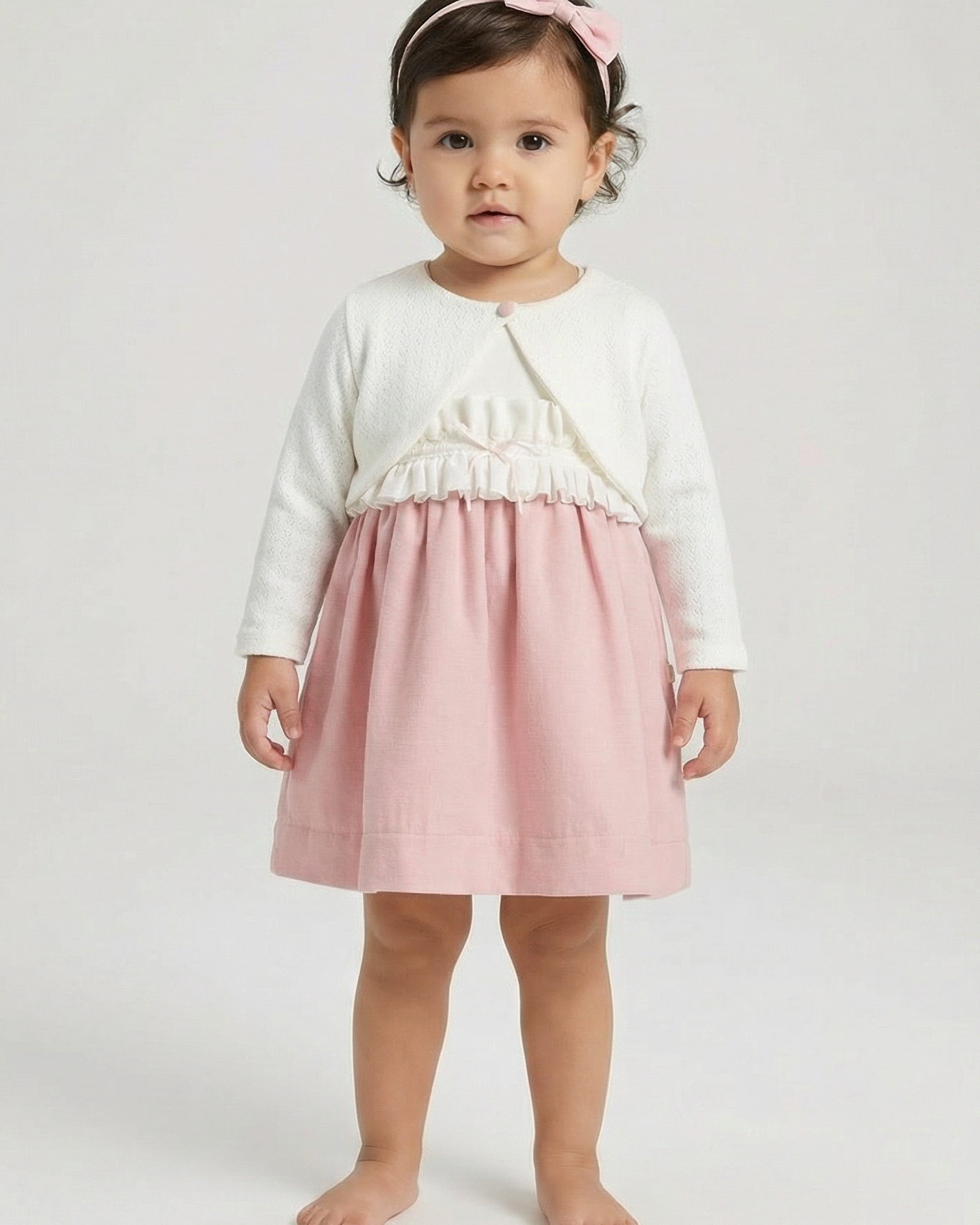Baby Girl 3-Piece Pink Dress Set