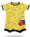 Yellow Trucks Cotton Romper (18 and 24 months)