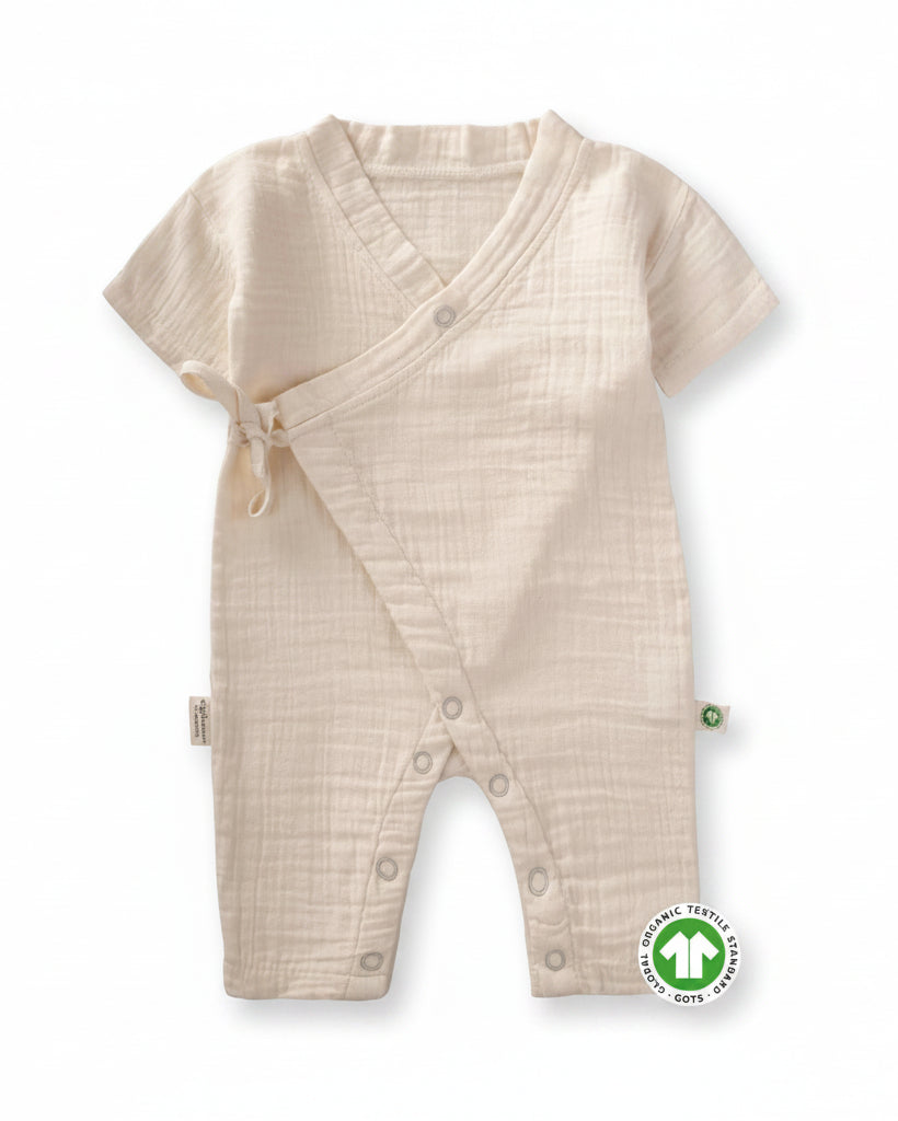 Organic Muslin Jumpsuit 0-9 Months- Cream