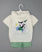 Mickey Tennis Hoodie and Striped Shorts Set (12 months-4 years)