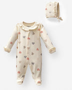 Baby Heart Pattern 2-piece Cotton Overall