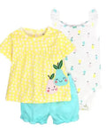 Baby Girl 3-Pcs Summer Set-Yellow pear