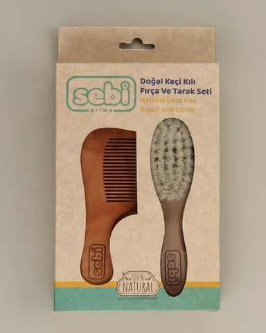 Goat Hair Brush and Comb Set