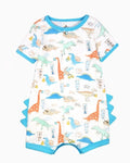 Blue Dino Cotton Romper
