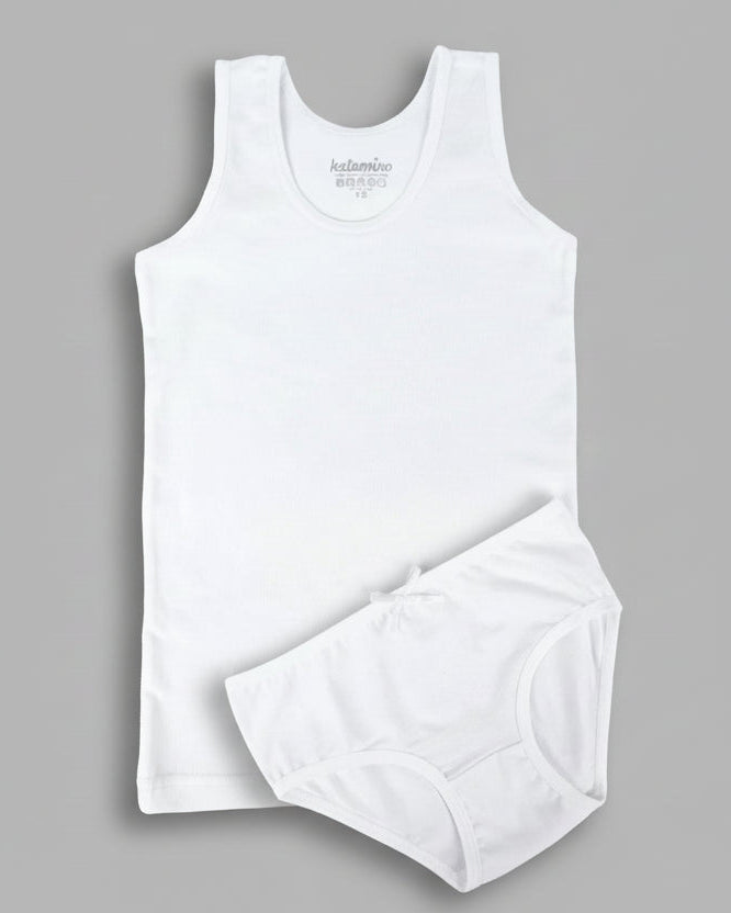 Set of white Vest and Brief for girls