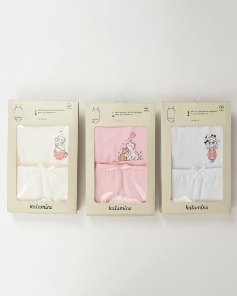 Set of Vest and Brief for girls- 3 colors (1-10 years)