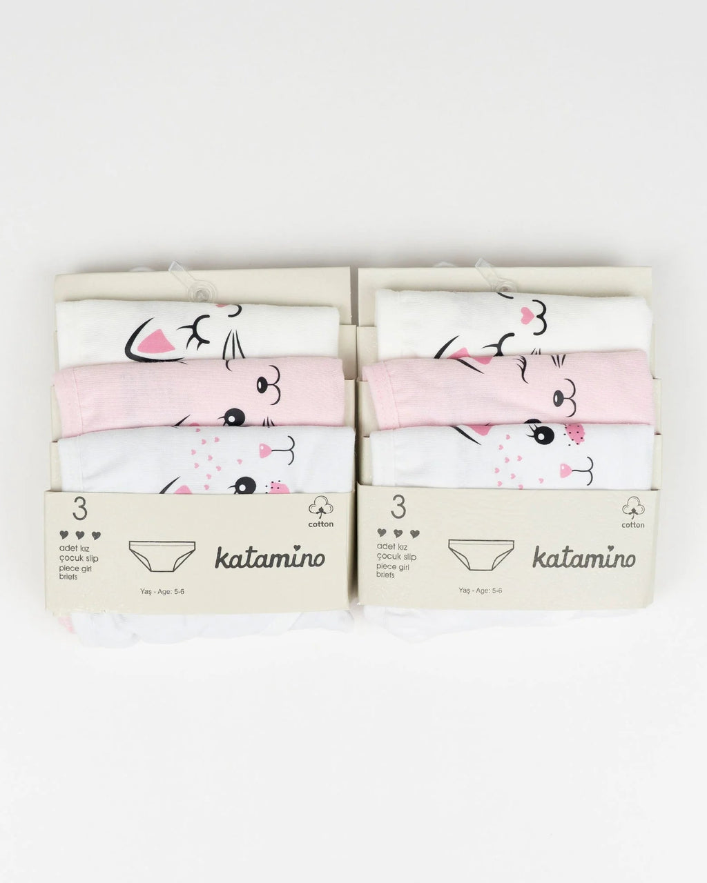 3 Briefs Set for Girls- Cats print
