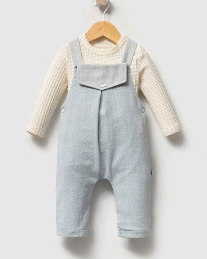 Boys Baby Blue Color Seasonal Sailing Soul Overall (3-12 Months)